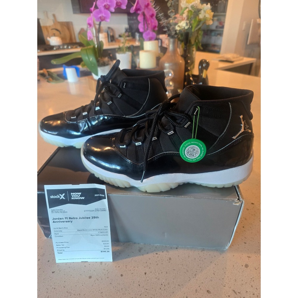 Air Jordan 11 Retro Jubilee 25th Anniversary Black White CT8012-011 Mens 10.5